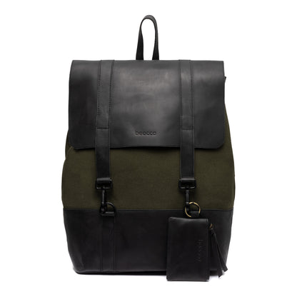 Leren Rugzak Finn groen - 17"
